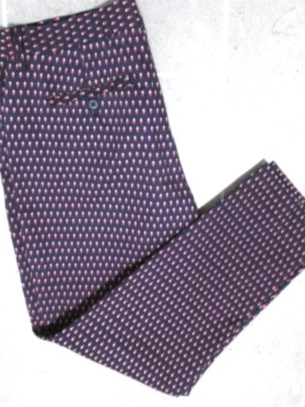 GAP Slim City Blue Patterned Khaki Pants, Size 8